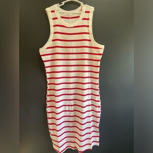 Red and White Striped Bodycon Dress